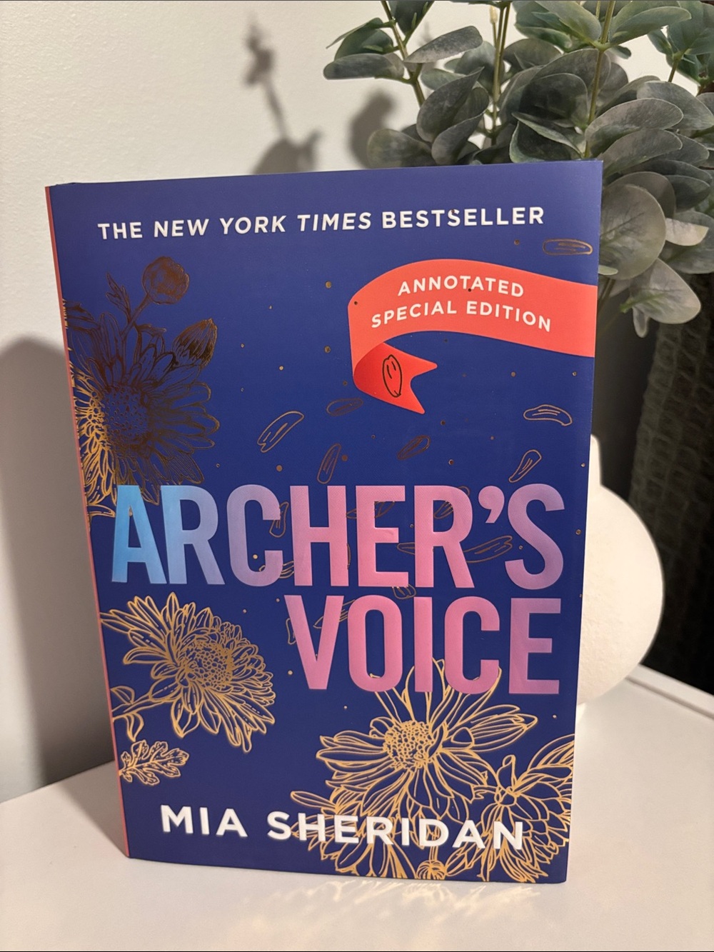 Archer's Voice by Mia Sheridan — Blue & Pink Cover -Hardcover